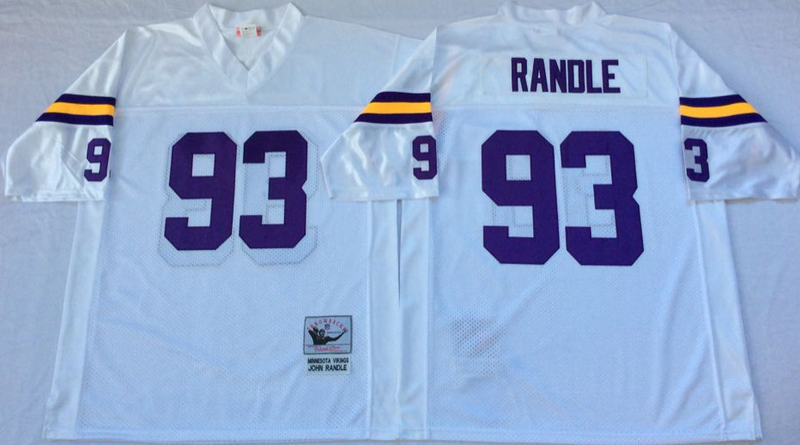 Minnesota Vikings #93 John Randle Throwback White NFL Jerseys