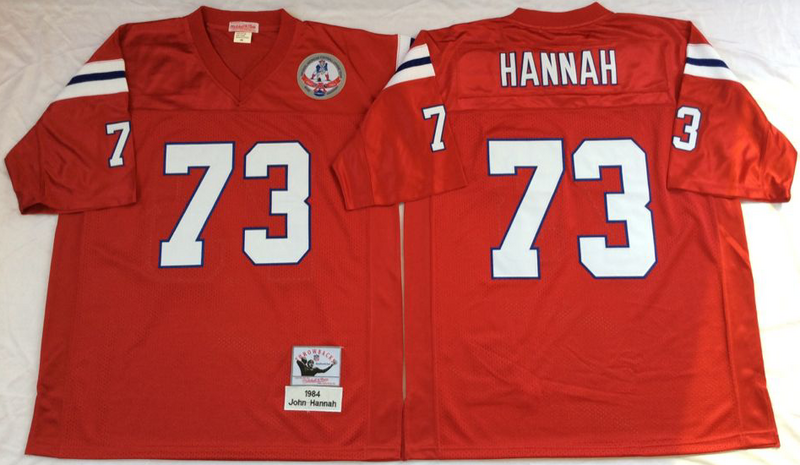 New England Patriots #73 John Hannah throwback Red NFL Jerseys