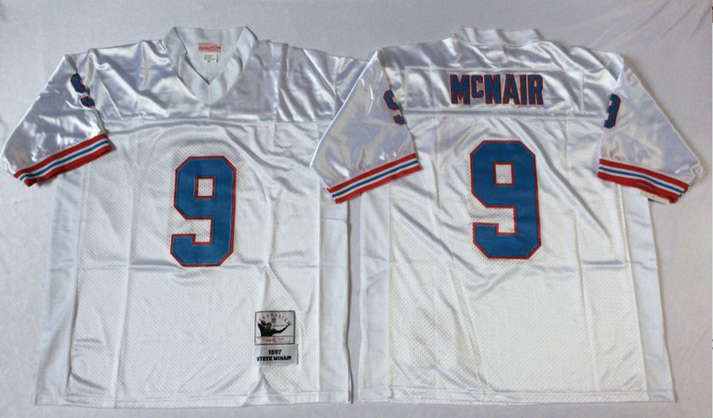 New Houston Oilers #9 Mcnair White Throwback nfl Jersey