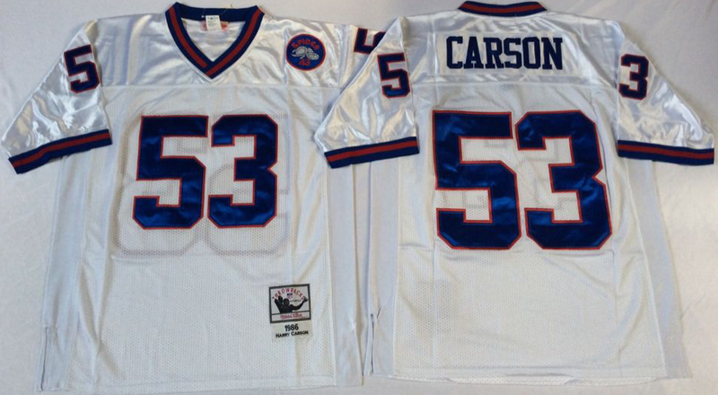 New York Giants #53 Harry Carson Throwback throwback White NFL Jerseys