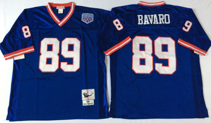 New York Giants #89 Mark Bavaro Throwback Blue NFL Jerseys