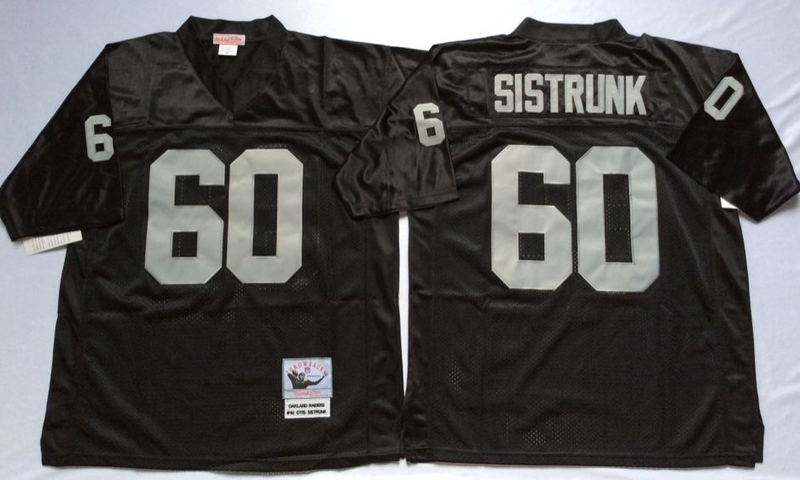 Oakland Raiders #60 Otis Sistrunk throwback Black NFL Jerseys