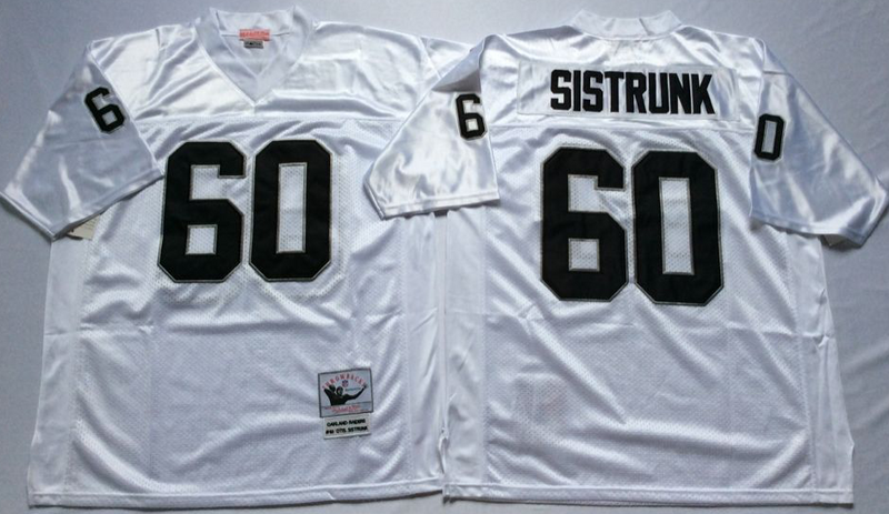 Oakland Raiders #60 Otis Sistrunk throwback White NFL Jerseys