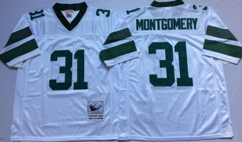 Philadelphia Eagles #31 Wilbert Montgomery throwback White NFL Jerseys