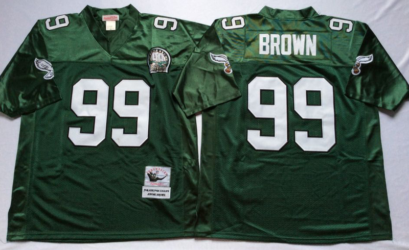 Philadelphia Eagles #99 Jerome Brown throwback Green NFL Jerseys