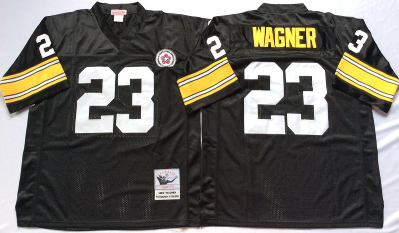 Pittsburgh Steelers #23 Mike Wagner throwback Black NFL Jerseys