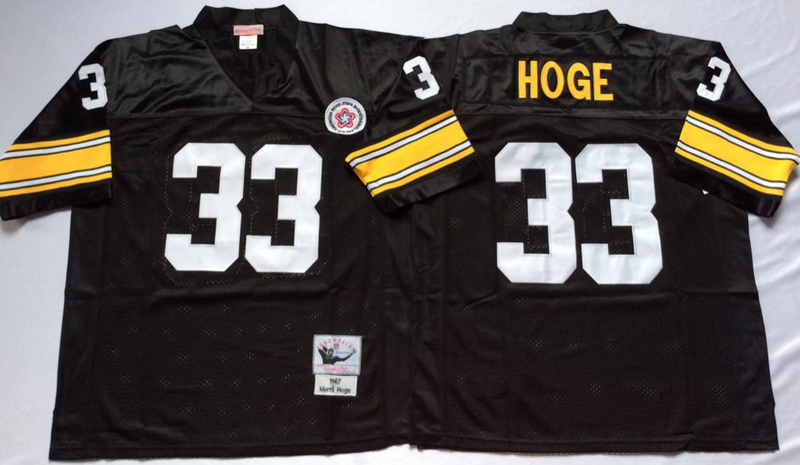 Pittsburgh Steelers #33 Merril Hoge throwback Black NFL Jerseys