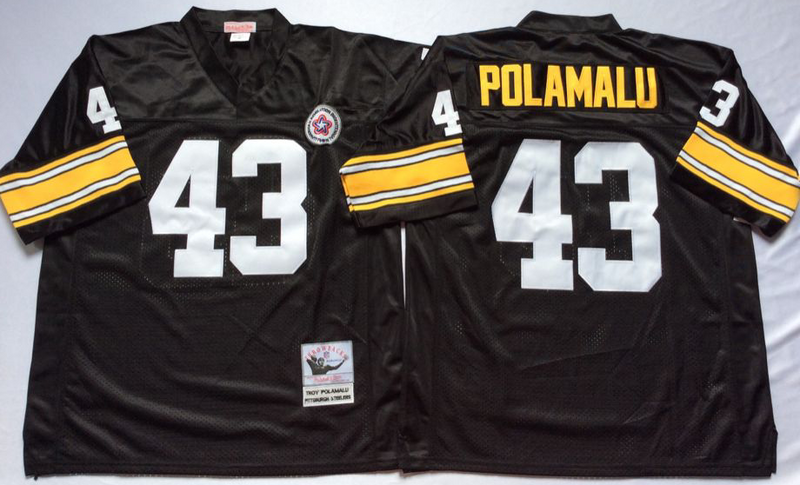 Pittsburgh Steelers #43 Troy Polamalu throwback Black NFL Jerseys