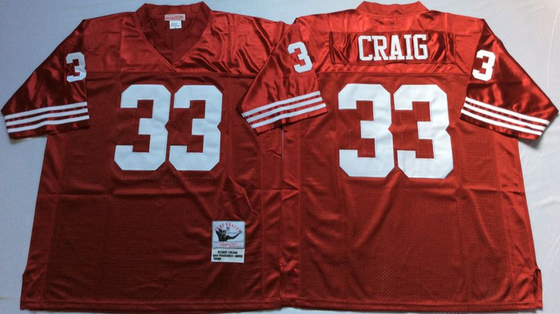 San Francisco 49ers #33 Roger Craig Red Throwback Red NFL Jerseys