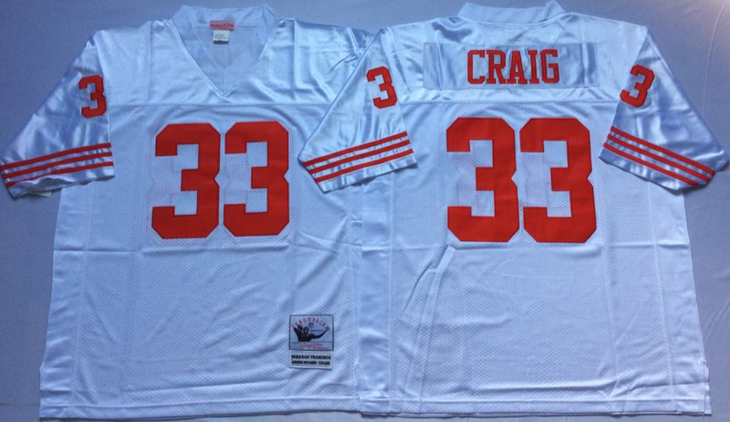 San Francisco 49ers #33 Roger Craig White Throwback NFL Jerseys