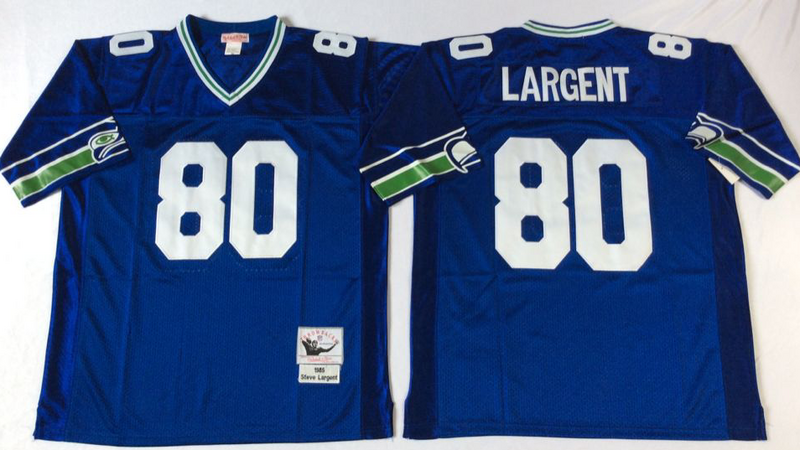 Seattle Seahawks #80 Steve Largent throwback Blue NFL Jerseys