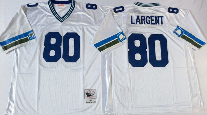 Seattle Seahawks #80 Steve Largent throwback White NFL Jerseys