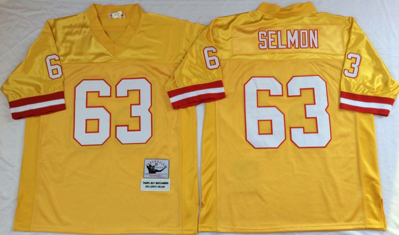 Tampa Bay Buccaneers Jerseys #63 Lee Roy Selmon throwback Yellow NFL Jerseys