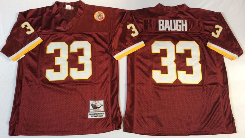 Washington Redskins #33 Sammy Baugh throwback Red NFL Jerseys