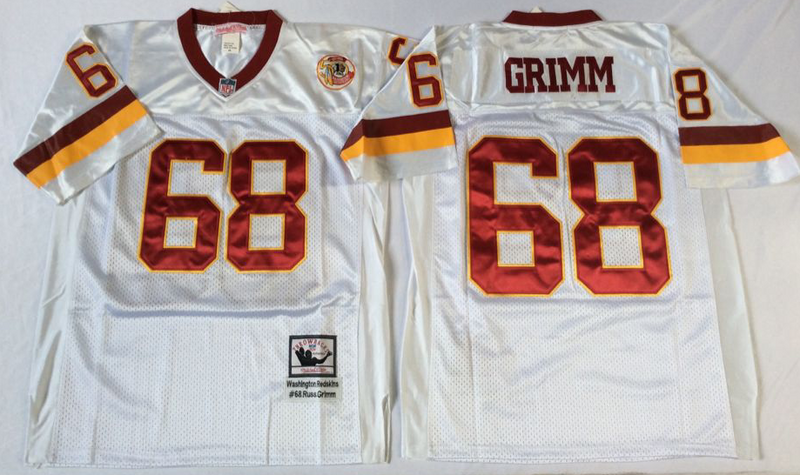 Washington Redskins #68 Russ Grimm throwback White NFL Jerseys