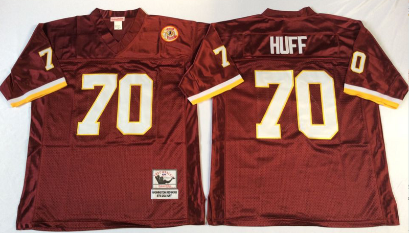 Washington Redskins #70 Sam Huff throwback Red NFL Jerseys