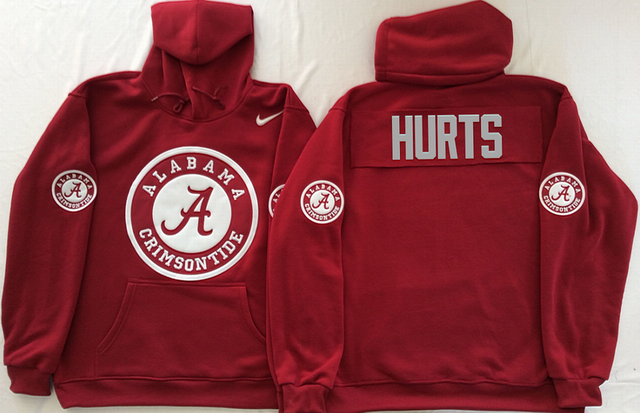 Alabama Crimson Tide Red HURTS NCAA Hooded Sweatshirt