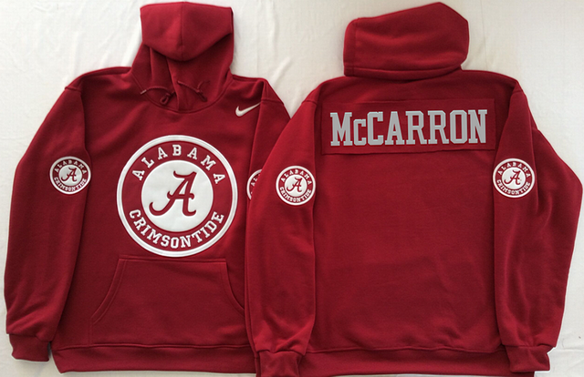 Alabama Crimson Tide Red McCARRON NCAA Hooded Sweatshirt